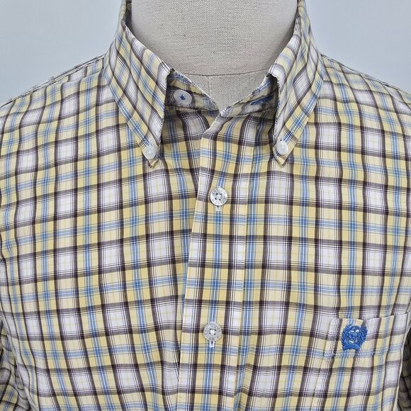 Cinch Other - Cinch Yellow Plaid Button Down Short Sleeve Shirt Men's XXL